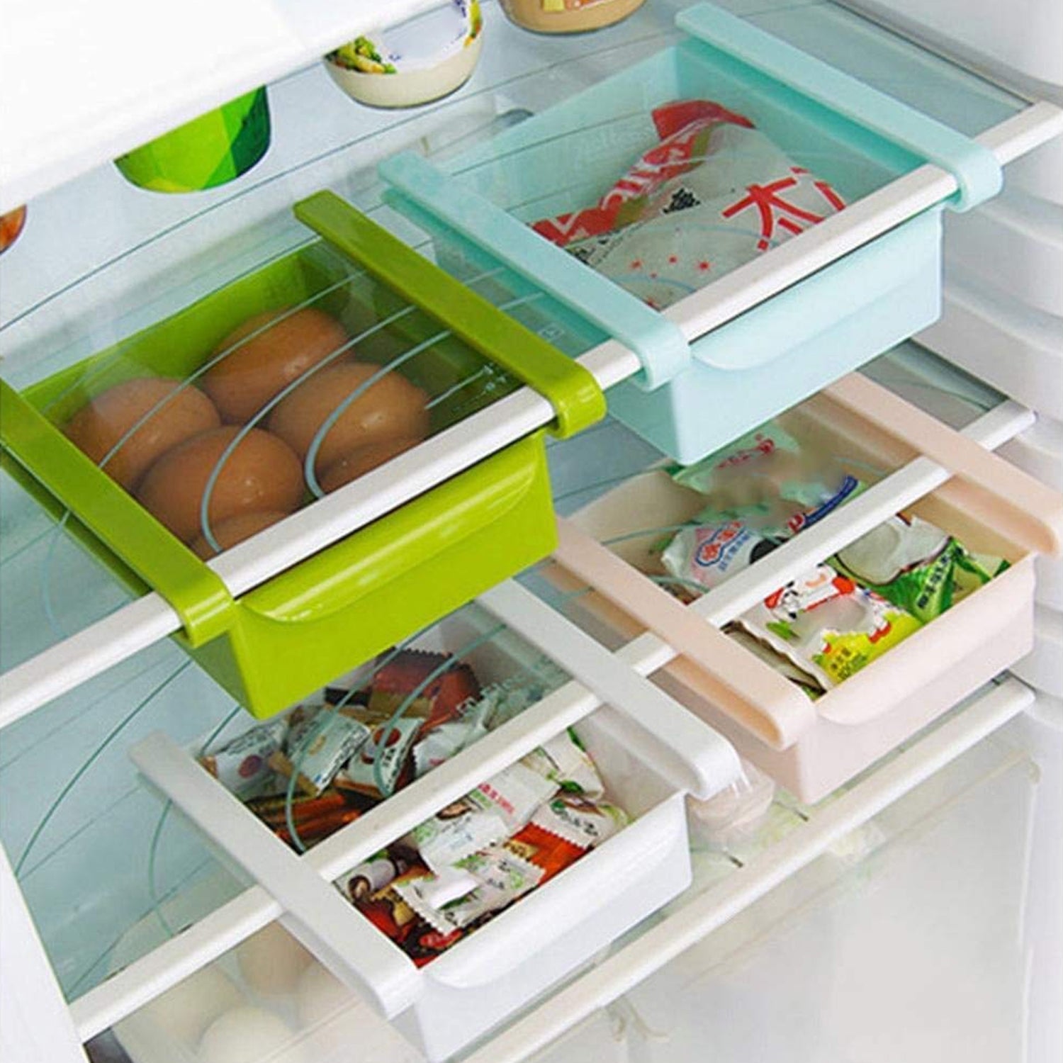 0160 Adjustable Expandable Fridge Storage Basket Multipurpose webline Refrigerator Tool Tray Sliding Drawer Under Shelf Fridge Space Saver Plastic Food Organizer Basket (4 Pc) 0160 Adjustable Expandable Fridge Storage Basket Multipurpose webline Refrigerator Tool Tray Sliding Drawer Under Shelf Fridge Space Saver Plastic Food Organizer Basket (4 Pc)